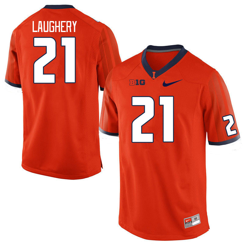 Men #21 Aidan Laughery Illinois Fighting Illini College Football Jerseys Stitched Sale-Orange